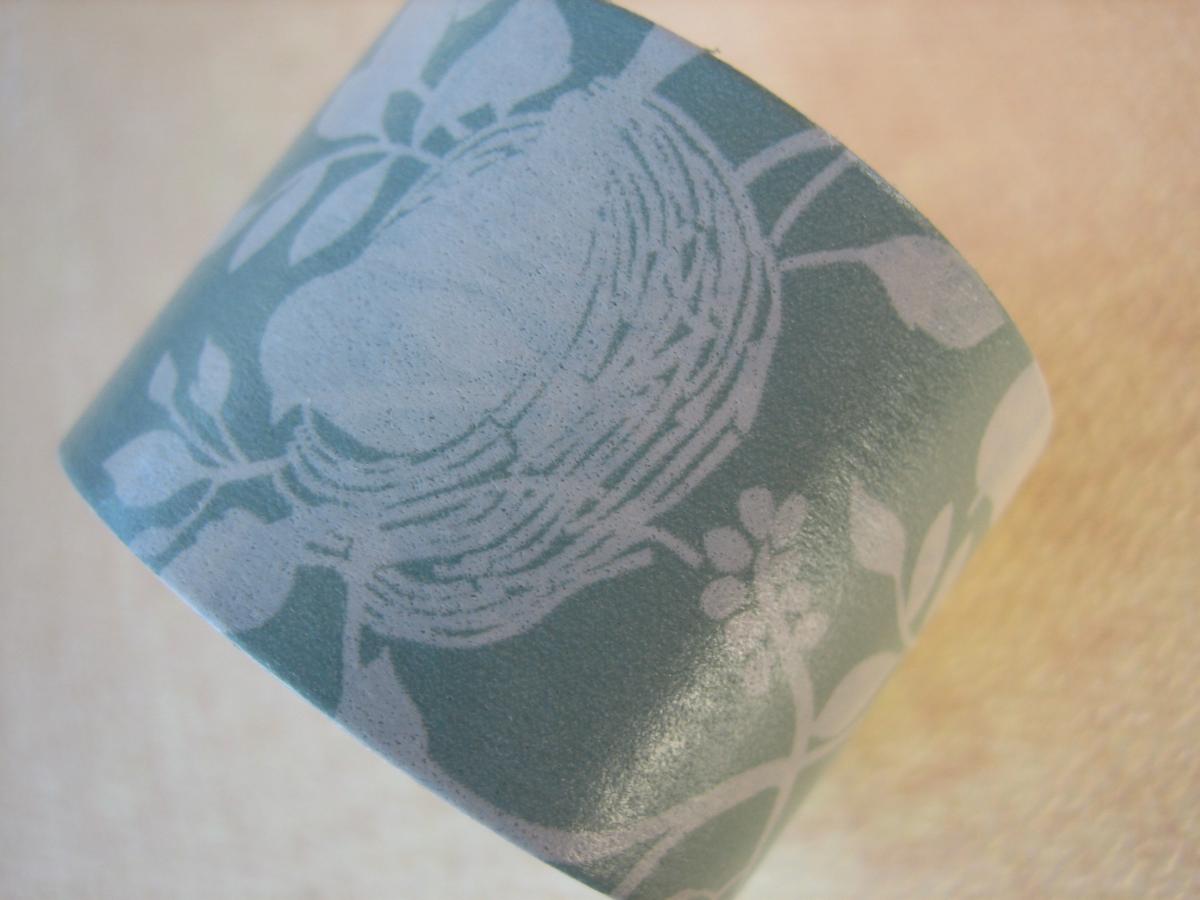 Washi Tape - Single Roll - Aqua With Bird In Nest Print